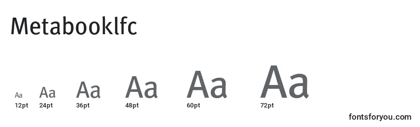 Размеры шрифта Metabooklfc