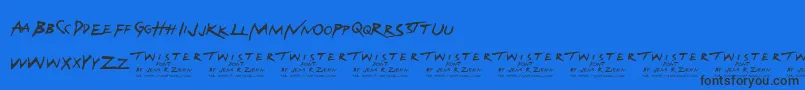 Twister Font – Black Fonts on Blue Background