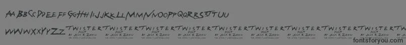 Czcionka Twister – czarne czcionki na szarym tle