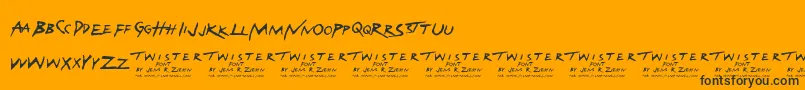Twister-fontti – mustat fontit oranssilla taustalla