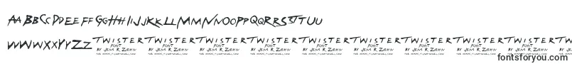 Twister-fontti – Kursivoitu fontit