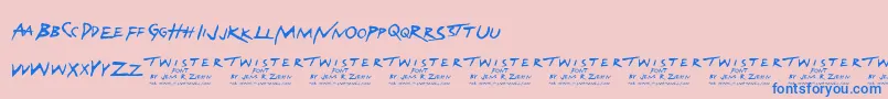 Fonte Twister – fontes azuis em um fundo rosa