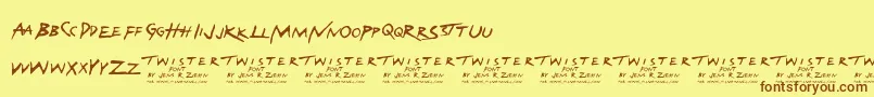 Twister Font – Brown Fonts on Yellow Background