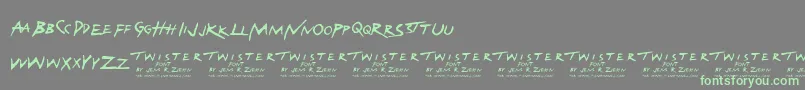 fuente Twister – Fuentes Verdes Sobre Fondo Gris
