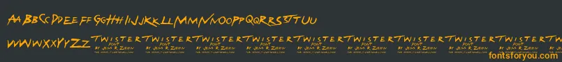 Twister-fontti – oranssit fontit mustalla taustalla