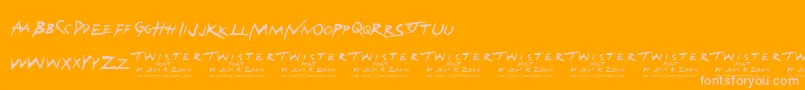 Twister Font – Pink Fonts on Orange Background