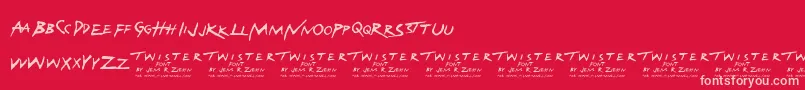 Czcionka Twister – różowe czcionki na czerwonym tle