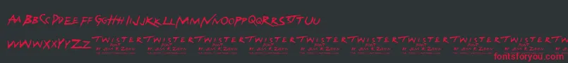 Police Twister – polices rouges sur fond noir