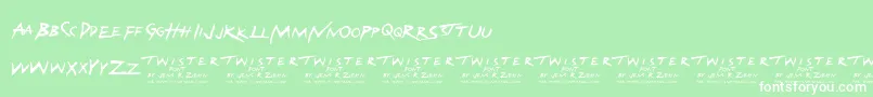 Twister Font – White Fonts on Green Background