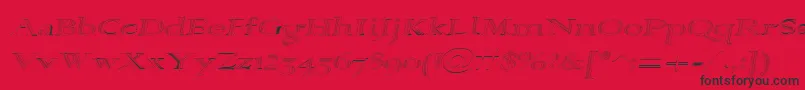 フォントAlpharev ffy – 赤い背景に黒い文字