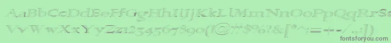 Alpharev ffy-fontti – harmaat kirjasimet vihreällä taustalla