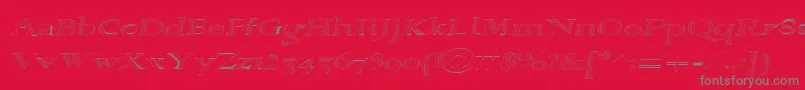 Alpharev ffy-fontti – harmaat kirjasimet punaisella taustalla