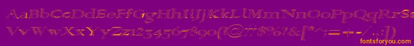 Alpharev ffy-Schriftart – Orangefarbene Schriften auf violettem Hintergrund