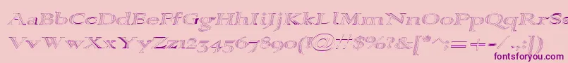 Alpharev ffy-Schriftart – Violette Schriften auf rosa Hintergrund