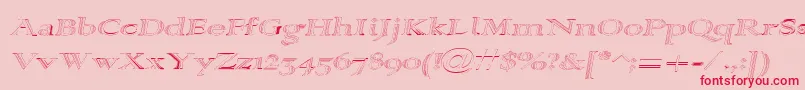 Czcionka Alpharev ffy – czerwone czcionki na różowym tle