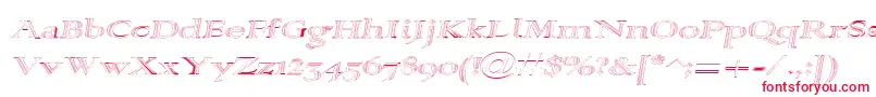 フォントAlpharev ffy – 白い背景に赤い文字