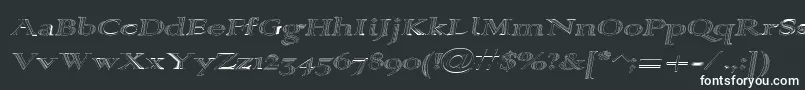 フォントAlpharev ffy – 黒い背景に白い文字