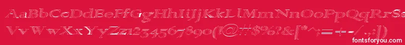 フォントAlpharev ffy – 赤い背景に白い文字