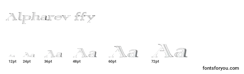 Größen der Schriftart Alpharev ffy