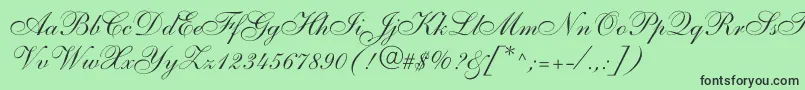 Allegrettoscriptonec Font – Black Fonts on Green Background