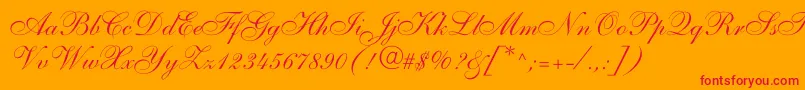 Allegrettoscriptonec Font – Red Fonts on Orange Background