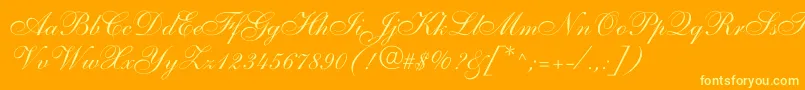 Allegrettoscriptonec Font – Yellow Fonts on Orange Background