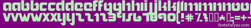 Nordic ffy-Schriftart – Grüne Schriften auf violettem Hintergrund