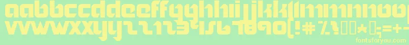 Nordic ffy-fontti – keltaiset fontit vihreällä taustalla