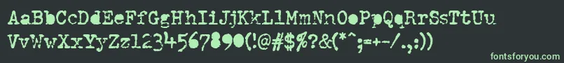 Czcionka PfdumboldtypewriterOneBold – zielone czcionki na czarnym tle
