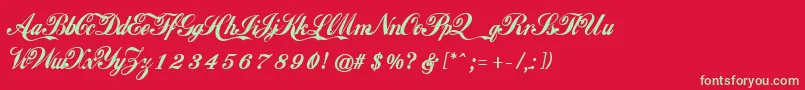CocaColaIi Font – Green Fonts on Red Background