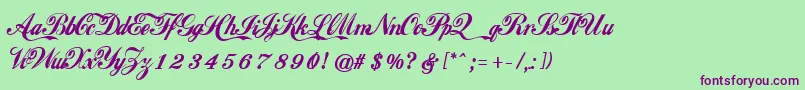 CocaColaIi Font – Purple Fonts on Green Background