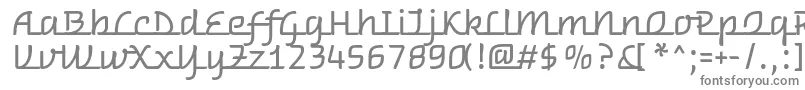 WarnesRegular-fontti – harmaat kirjasimet valkoisella taustalla