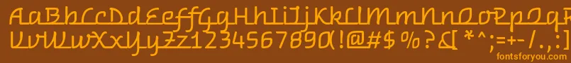 Więcej informacji o czcionce WarnesRegular Czcionka WarnesRegular – pomarańczowe czcionki na brązowym tle