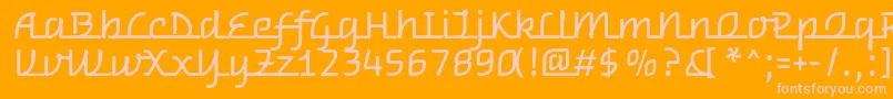 Więcej informacji o czcionce WarnesRegular Czcionka WarnesRegular – różowe czcionki na pomarańczowym tle