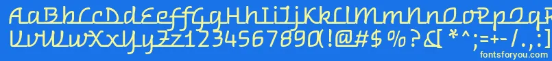 WarnesRegular-Schriftart – Gelbe Schriften auf blauem Hintergrund