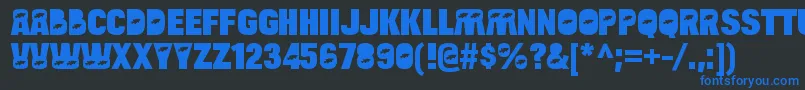 フォントBulltoadfishRegular – 黒い背景に青い文字