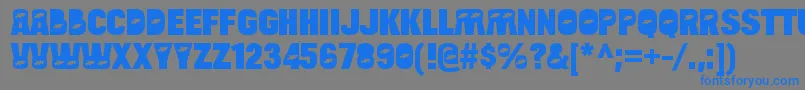 BulltoadfishRegular Font – Blue Fonts on Gray Background