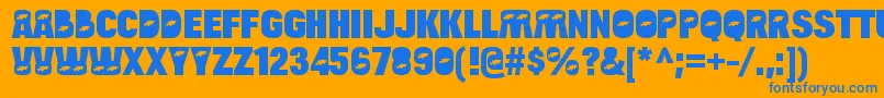 Czcionka BulltoadfishRegular – niebieskie czcionki na pomarańczowym tle