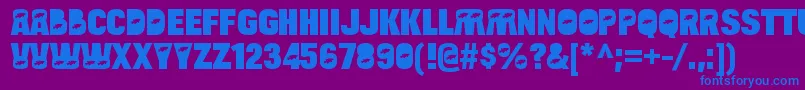 フォントBulltoadfishRegular – 紫色の背景に青い文字