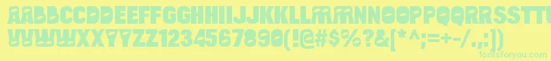 BulltoadfishRegular Font – Green Fonts on Yellow Background