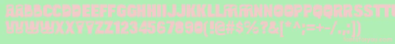 フォントBulltoadfishRegular – 緑の背景にピンクのフォント