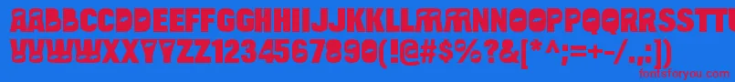 BulltoadfishRegular Font – Red Fonts on Blue Background