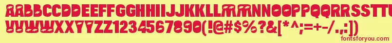 BulltoadfishRegular Font – Red Fonts on Yellow Background