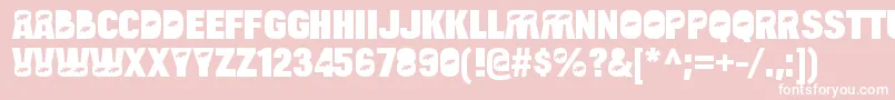 BulltoadfishRegular-fontti – valkoiset fontit vaaleanpunaisella taustalla