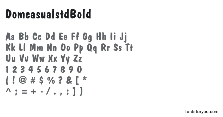A fonte DomcasualstdBold – alfabeto, números, caracteres especiais