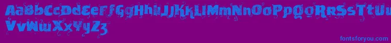 Vtksnewslabel Font – Blue Fonts on Purple Background