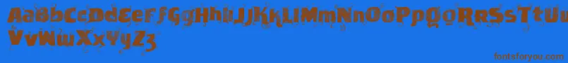 Vtksnewslabel Font – Brown Fonts on Blue Background