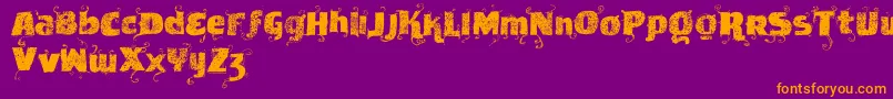 Vtksnewslabel Font – Orange Fonts on Purple Background