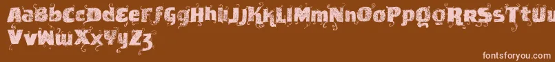 Vtksnewslabel Font – Pink Fonts on Brown Background