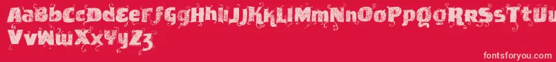 Vtksnewslabel Font – Pink Fonts on Red Background